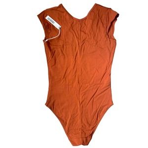 Everlane sleeveless bodysuit in burnt orange size small